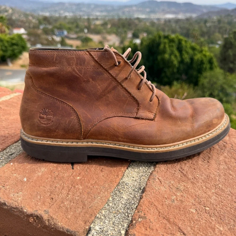 Timberland Larchmont II Brown Leather Chukka Boots Mens 9 A2C2V